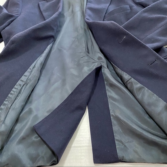 Vintage Navy Cashmere Sport Coat Blazer Jacket M-L - Picture 6 of 13